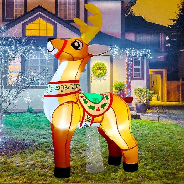 GOOSH Christmas Inflatable 5.7FT Outdoor Christmas Reindeer Inflatable